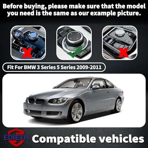 Image of Car Button Decal Sticker Repair Kit Compatible with BMW 3 Series E90 E93 iDrive 2009 2010 2011 Button Repair Decal Sticker Premium Vinyl