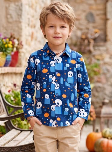 Image of Boys Hawaiian Button Down Shirt, Pure Combed Cotton Short Sleeve Size 3-15Y