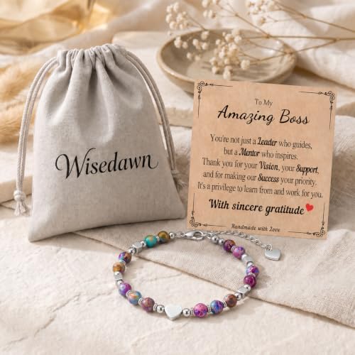 Image of Gifts for Women & Girl, Healing Natural Stone Beads Heart Bracelets with Quote Card, Back to School Valentines Mothers Day Graduation Christmas Birthday Gifts