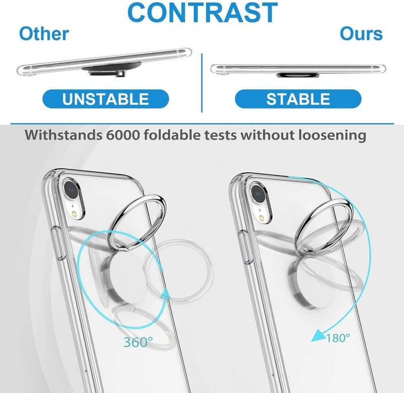 Phone Case for Doogee DK10 (6.67") with 1 Pack Screen Protector, 360° Phone Magnetic Ring Holder, Ultra Thin Clear Soft Silicone Shockproof Shell Cover for Doogee DK10