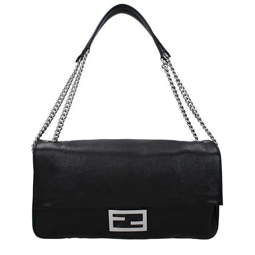 FENDI Baguette Chain Large Black leather bag