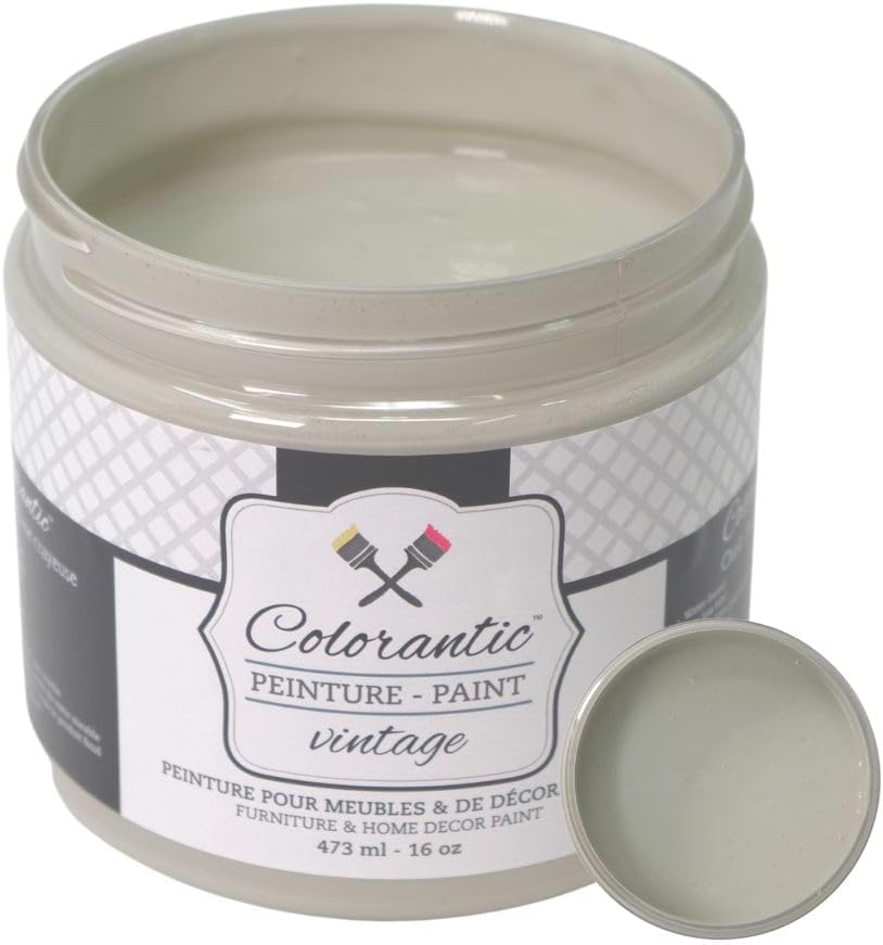 Colorantic-Bundle Soft Brwon Chalk Paint (Ranch,16 Oz) and Oval Purple Chalk Paint Brush