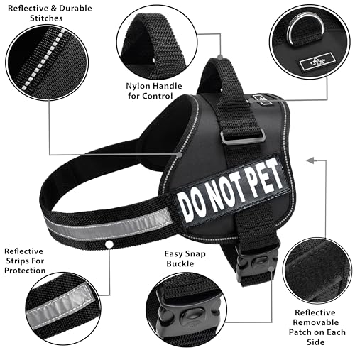 Doggie Stylz Dog Harness with DO NOT PET Patches – No Pull Service Dog Vest and Service Animal Vest for Dogs – Adjustable Gentle Leader for Dogs – Reflective, Heavy-Duty for Training and Walking - Thumbnail 2