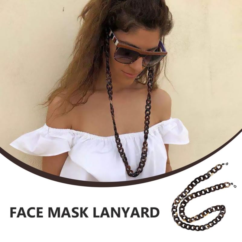 Image of Healifty Acrylic Eyeglass Chain for Women Tortoise Shell Glasses Lanyard and Mask Holder Strap 27.55-Inch Anti-Lost Sunglasses Chain for Reading Shopping Beach and Daily Wear