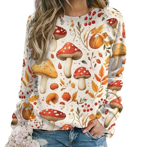 Sweat-shirt à manches longues pour femme idéal pour les promenades en forêt