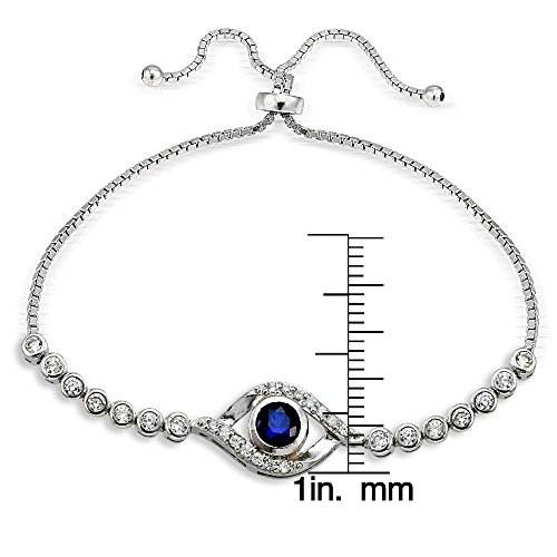 Hoops & Loops 925 Sterling Silver Evil Eye Hamsa Hand Pullstring Adjustable Bracelets for Women Men Teen Girls, Good Luck Protection Spiritual Evil Eye Jewelry3