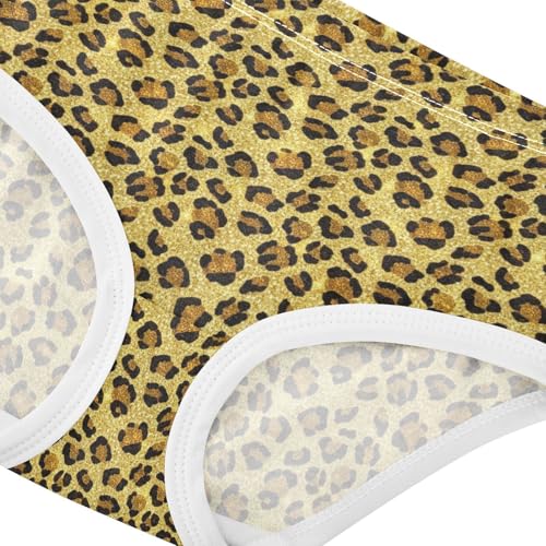 Joisal Golden Leopard Spots Brown Little Girl Panties Toddler Girls Underwear Cotton Funny Briefs Undies Kids 2t4