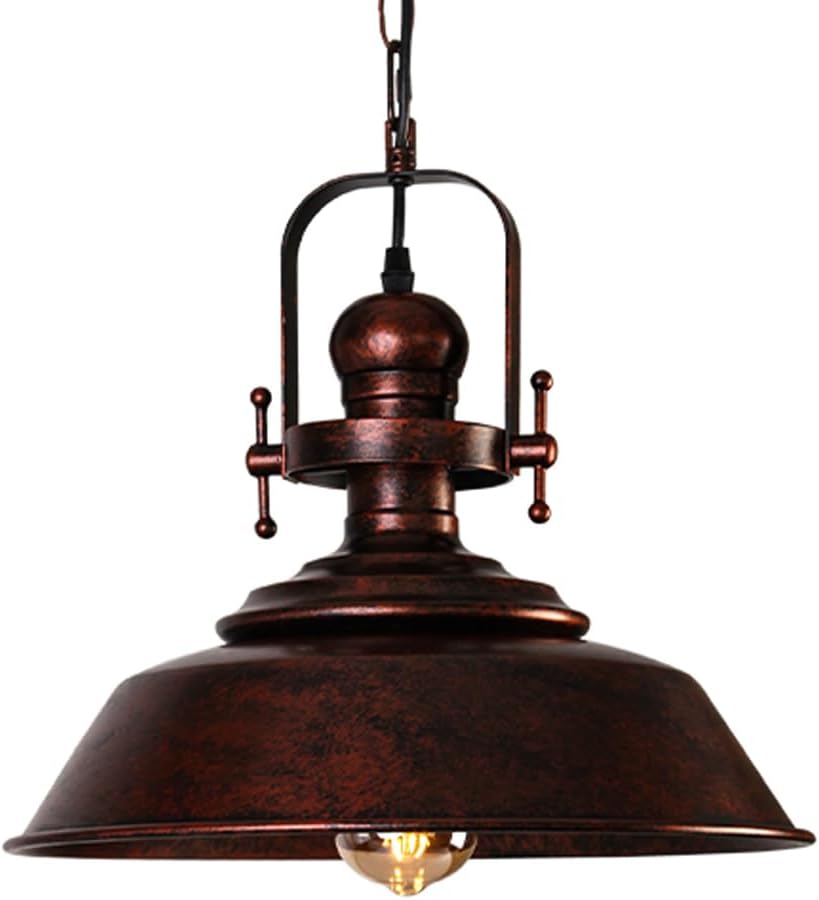 Farmhouse Pendant Light Fixtures 14.17” Barn Vintage Hanging Light Rustic Pendant Light for Kitchen Island Dining Room Foyer Copper