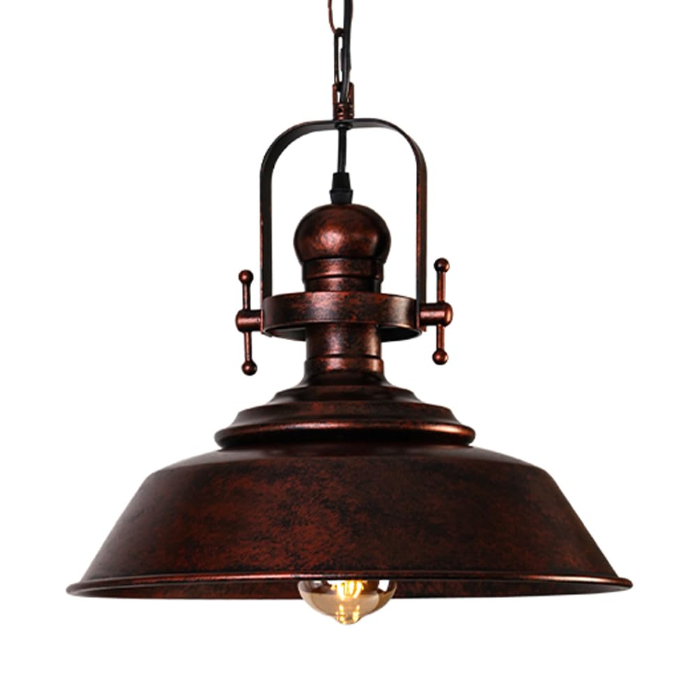 Photo 1 of **FACTORY SEALED** JC TOPA Farmhouse Pendant Light Fixtures 14.17” Barn Vintage Hanging Light Rustic Pendant Light for Kitchen Island Dining Room Foyer Copper