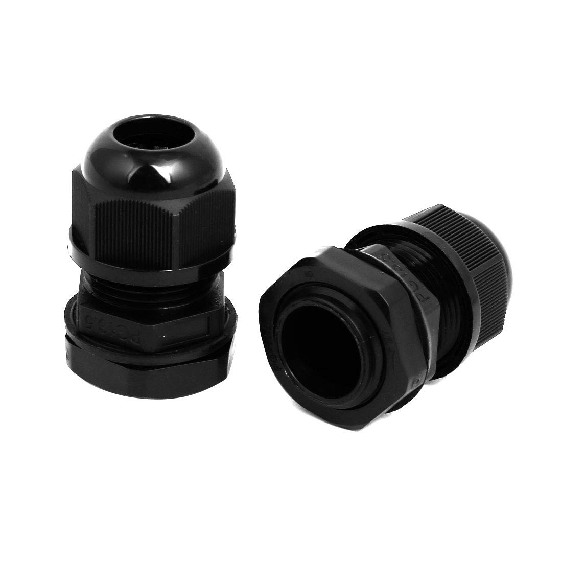 Aexit PG13.5 3.5mm-5mm Transmission Nylon 3 Holes Adjustable Cables Gland Connector Black 5pcs