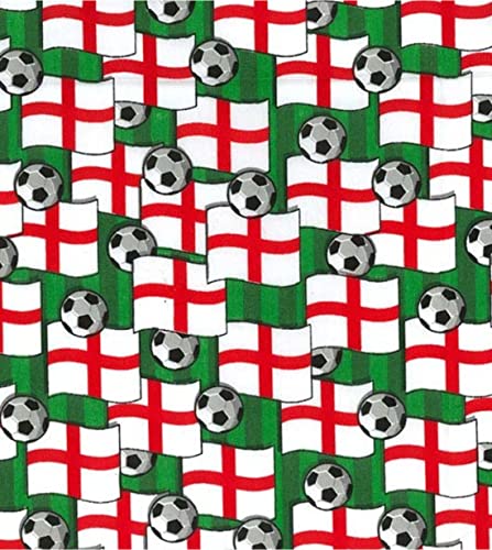 Tissu polycoton motif football Angleterre résistant pour nappe