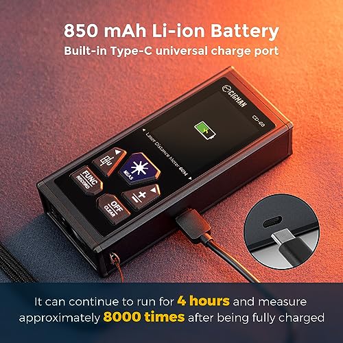 Image of CIGMAN Dual Laser Distance Meter 393ft /120M Bilateral Laser Measurement Tool Rechargeable Laser Measure with M /in /Ft Multiple Units Multifunctional Laser Measure(Laser Level is Class II,Output<1mW)