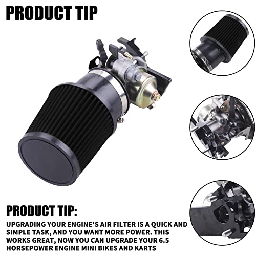 Mrelc HYQTJ-BLACK High Performance Upgraded Carburetor Air Filter Adapter Intake Spark Plug Kit Fit thumb #1