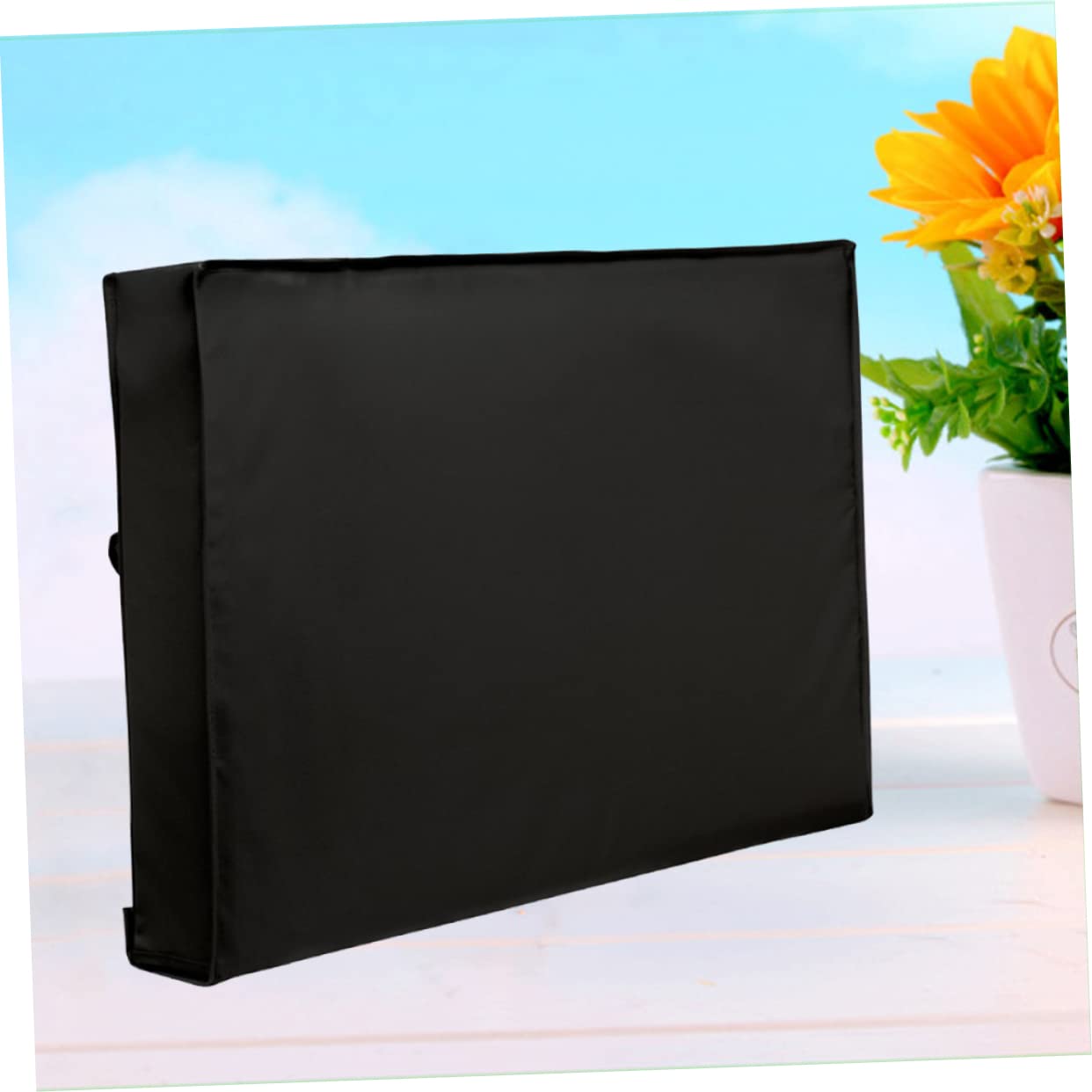 HOMSFOU Funda Tv Exterior Impermeable Resistente a La Intemperie Con PañO Microfibra Gratis Para Televisores Hasta 24 Pulgadas ProteccióN Contra Polvo Lluvia Y Suciedad