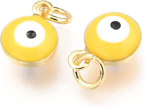 Miniatura 7 de 50 dijes de mal de ojo de aleación esmaltados de oro para mujer, pulseras colgantes para hacer joyas de bricolaje