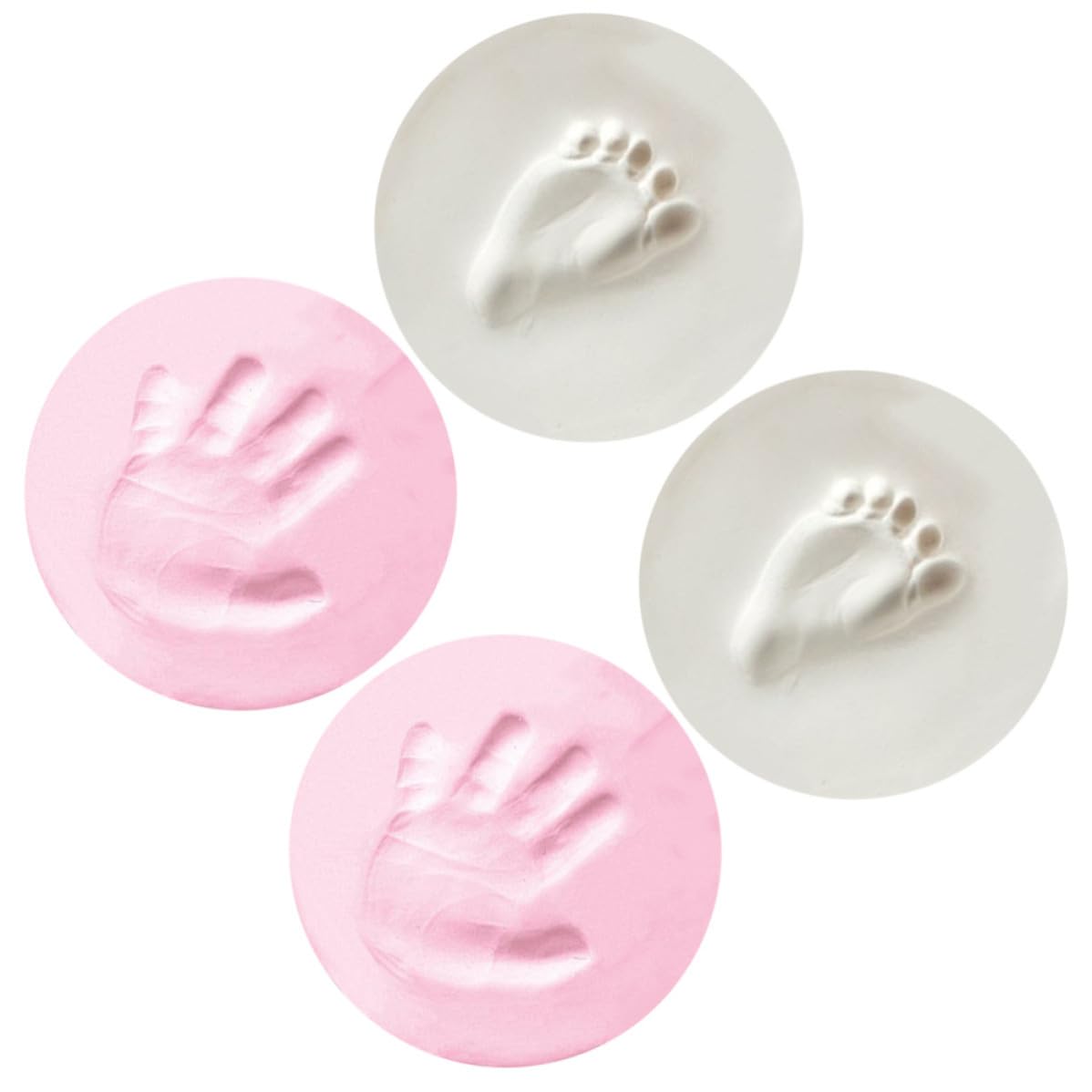Balacoo Recuerdos de Huellas de Manos y Pies para Bebés, 4 Piezas de Barro para Registrar el Crecimiento y Decorar Mesas en Regalos para Recién Nacidos