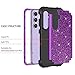 LONTECT for Galaxy S25 Plus 5G Case Shockproof Three-Layer Heavy Duty Hybrid Sturdy High Impact Protective Cover Girls Women Glitter Case for Samsung Galaxy S25 Plus 5G 2025,Shiny Violet
