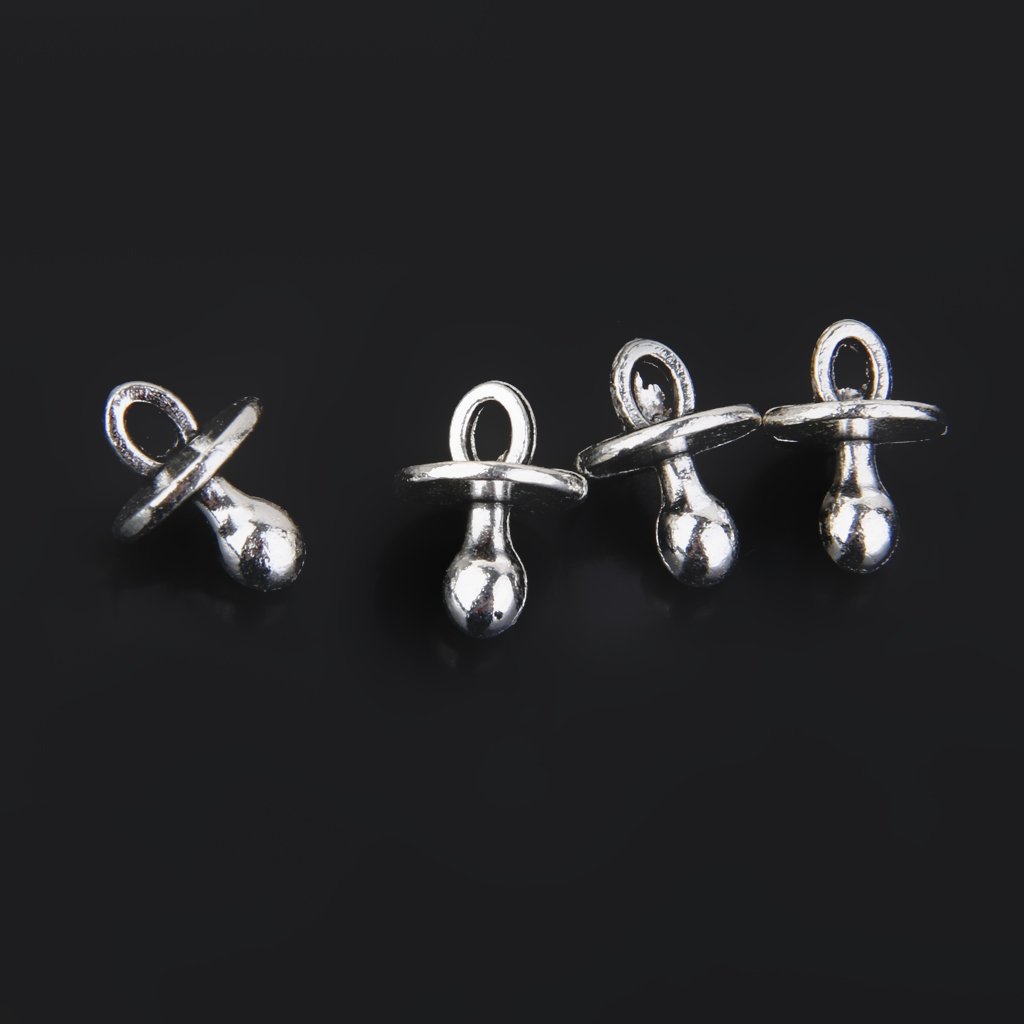 Gazechimp 25pcs Pendentif Sucette Bébé en Alliage Argent Breloques pour Bijoux Artisanat Bricolage DIY