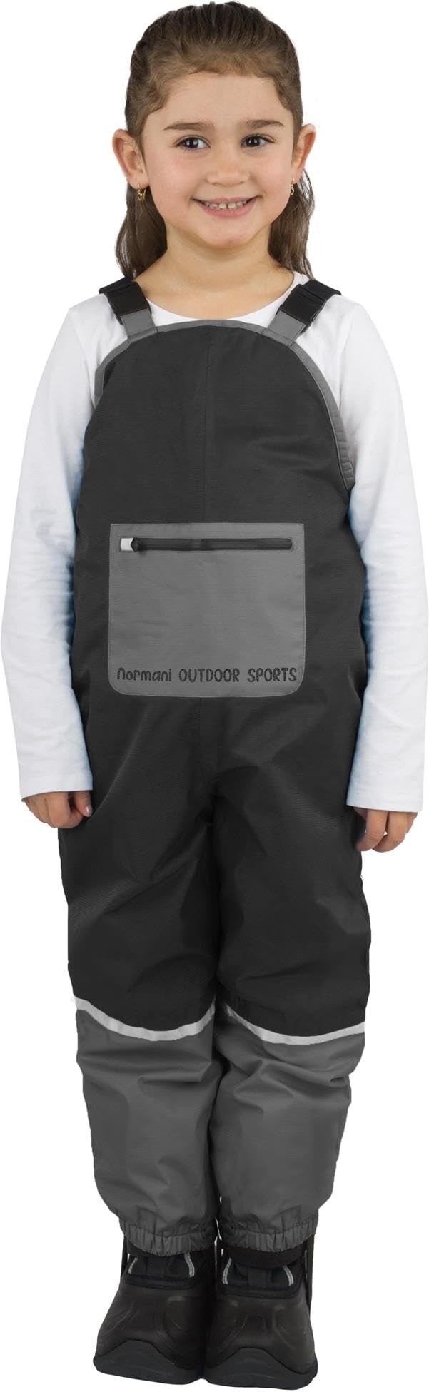 normani Baby Kleinkind Kinder Regenhose mit Hosenträgern - gefütterte Latzhose mit Reflektoren - wasserdichte Winterhose mit Fleece und Reißverschlusstasche für Junge und Mädchen
