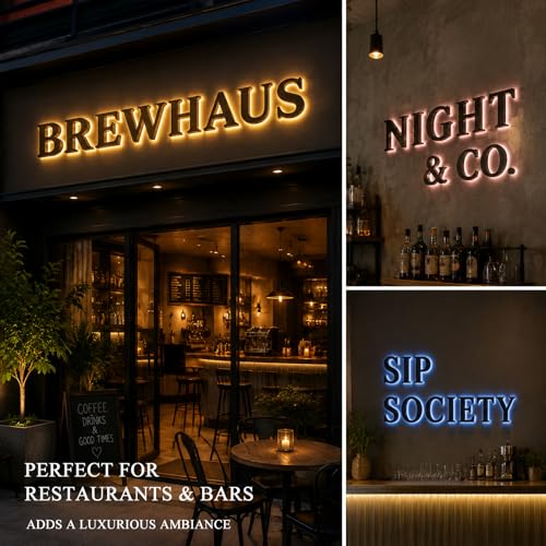 Image of Custom LED Backlit Business Sign, Reverse Channel Logo for Storefront