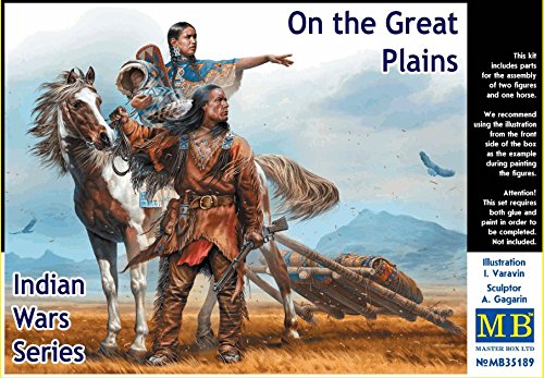 Masterbox Plastic Model Kit Indian Wars Series . On The Great Plains 1/35 Master Box 35189 #TOP13