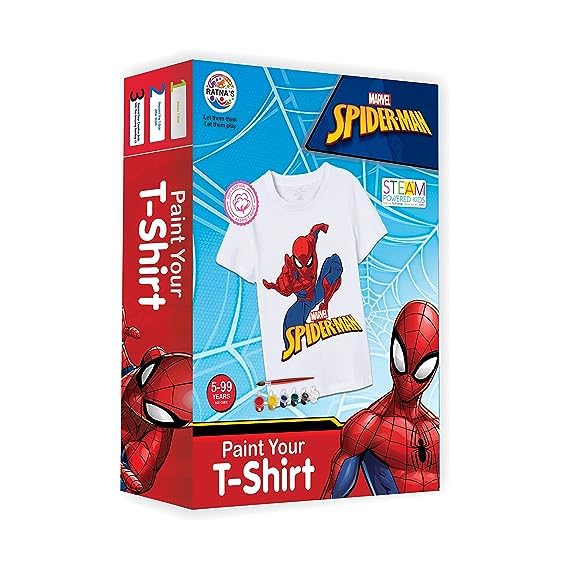 JAPSI Art & Craft DIY Kit for Kids | Paint Your T-Shirt | Free Size T-Shirt for 5-10 Years Kids | Gift for Girls and Boys | Craft Activity Kit for 5+ Year Old (Spiderman Theme) (B0CH8PRLP7) Amazon Price History, Amazon Price Tracker