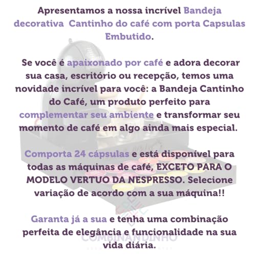 Porta capsula bandeja cantinho do café decorativa suporte 24 cápsulas compatível com d0lce gust0 org