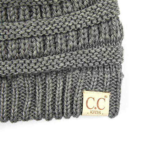 Image of C.C Hatsandscarf Kids Beanie Ages 2-5 Warm Chunky Thick Stretchy Knit Slouch Beanie Skull Hats (YJ-847-KIDS)