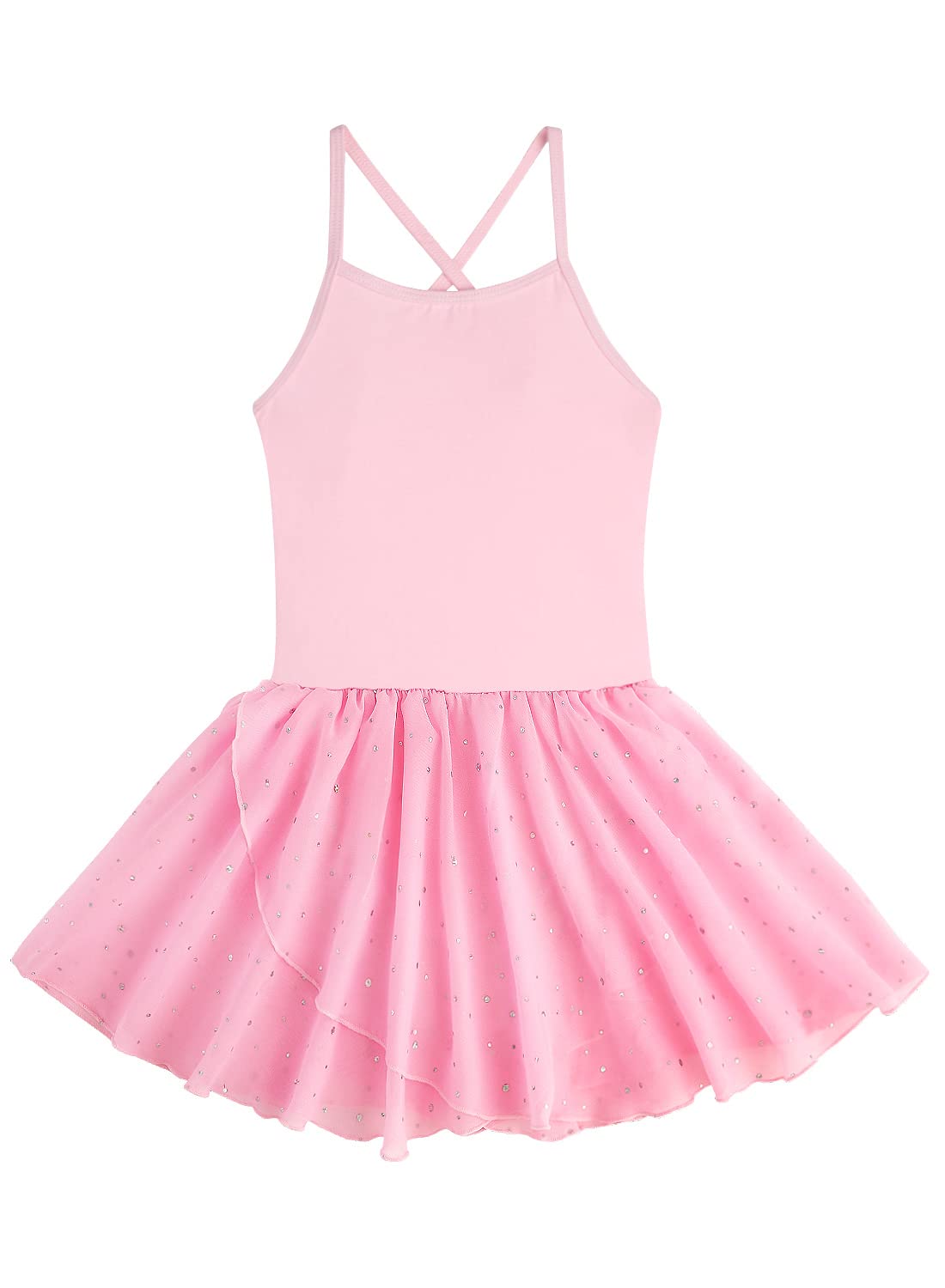 EQSJIU Toddler Ballet Leotard for Girls Dance Skirt Camisole Ballerina  Dress Outfit Nude 2-10 Years
