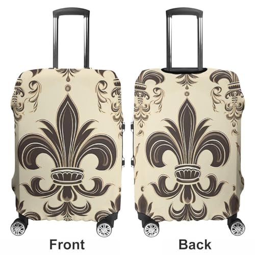Fleur-de-Lis And Coat Arms Knight Luggage Cover, Washable Elastic Suitcase Cover Protector Fit 18-32 Inch Luggage3