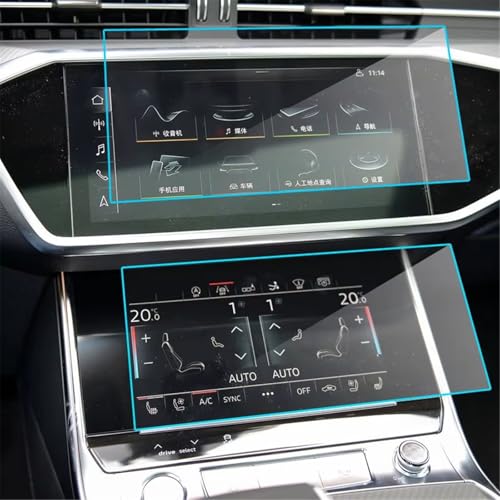 Film protecteur d'écran pour voiture A6 A7 2019-2020 | Verre trempé 9H anti-rayures x2