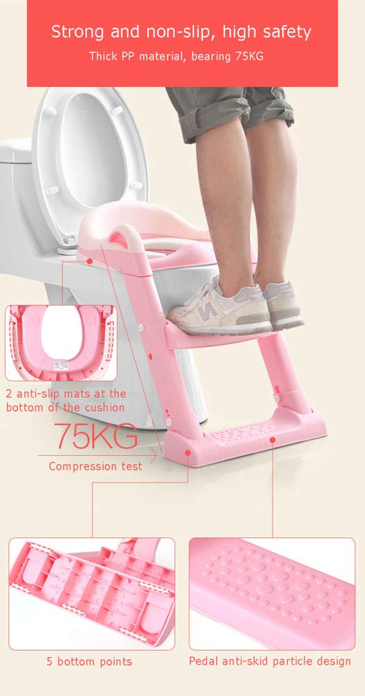 Vasino per Bambino, Sedile da Toilette Vasino Regolabile Toilette per Bambini con Scaletta per Scaletta per Ragazzo E Ragazza,Green