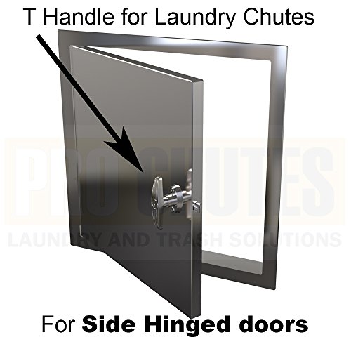Pro Chutes Trash Chute T Handles And Laundry Chute Door Latch Kit With V Spindle For Bottom & Side Hinged Doors. Compatible Handle Hardware Parts #TOP5
