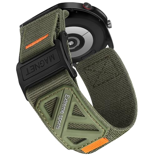 BandMdtnc Compatible with Samsung Galaxy Watch 3 45mm/Galaxy Watch 46mm/Gear S3 Frontier/Classic band featuring a 22mm nylon magnetic buckle band specifically designed for men.