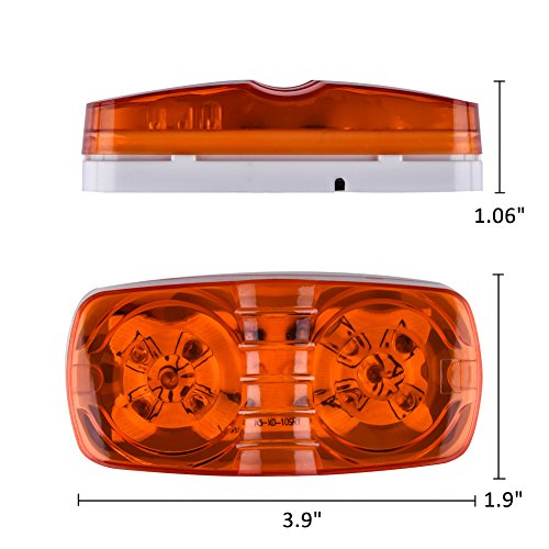 Catinbow 5 Pcs LED Marker Light 4" Bullseye Super Bright 10 Diodes Amber Side Marker Light Waterproof Trailer Marker light for Truck RV Boat 12V - Thumbnail 7