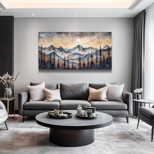 QIYILEXWART Canvas Wall Art For Living Room Wall Decor For Bedroom Office Wall Decoration Mountain Landscape Painting Abstract Pictures Artwork Room Aesthetic Home Decor 20x40 In