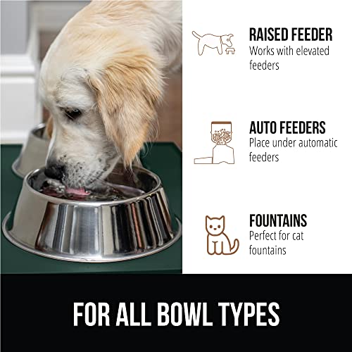 Gorilla Grip 100% Waterproof Raised Edge Bpa Free Silicone Pet Feeding Mat, Dog Cat Food Mats Contain Spills Protects Floors, Placemats For Cat And Dog Water Bowl, Pets Accessories 32X24 Green #TOP5