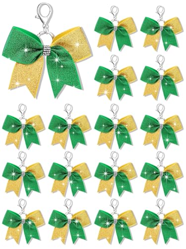 Image of Tondiamo Cheer Bow Keychain Cheer Keychain with Rhinestones Cheerleader Keyrings for Team Gift Cheerleading Sports Accessory