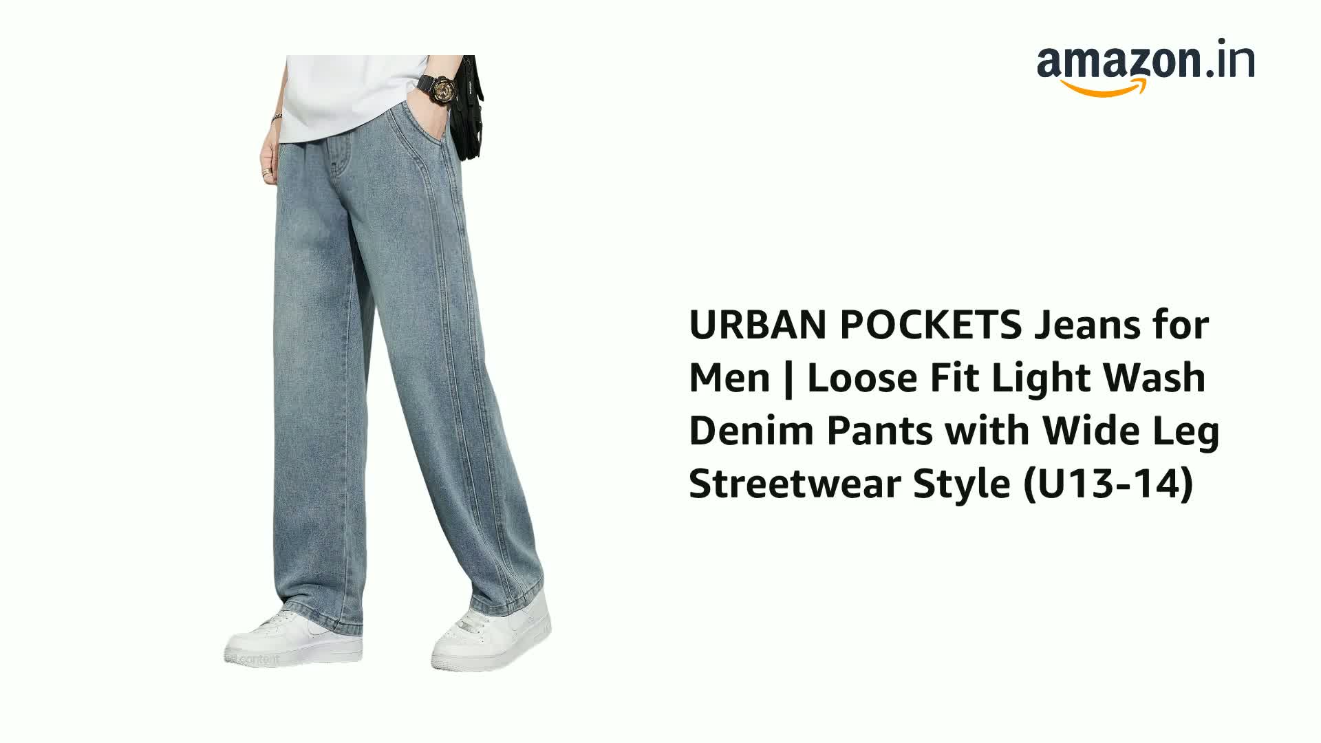 Buy URBAN POCKETS Jeans for Men | Loose Fit Light Wash Denim Pants