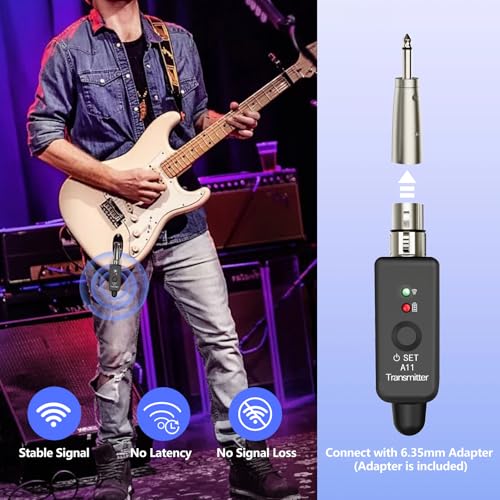 Image of A11 2.4GHz Wireless XLR Transmitter and Receiver 4 Channels (2TX + 1RX)
