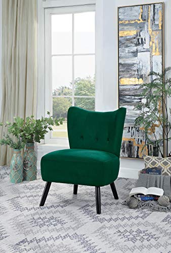 Sillón con tapizado de tela verde miniatura 2