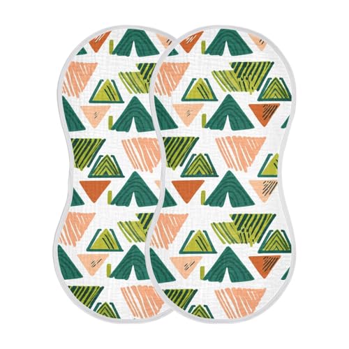 Baby Burp Cloths, Soft Absorbent Burping Cloths for Babies, Cotton Milk Spit Up Rags, Large Size for Newborns, Baby Boys and Girls (Geometric Patterns)2