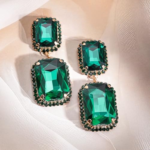 Image of Rubans Demi Fine Stainless Steel Emerald Hoop Jewels Gift for Women & Girls