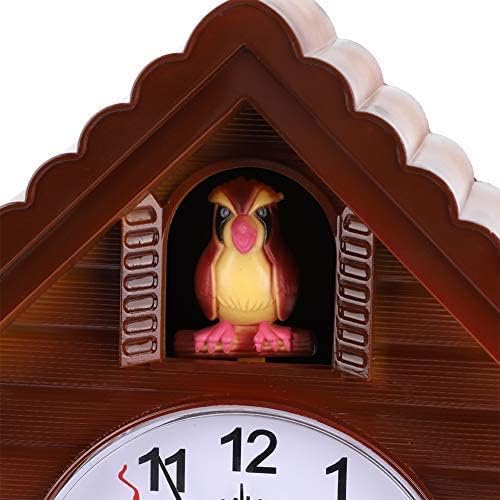 Cuckoo Clock, Fashionable Wall Clock Handicraft Vintage Wooden Cuckoo Tree House Clock for Bedroom Living Room School Office Decoration, 16.54in