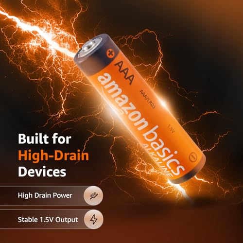 Image of Amazon Basics AAA Alkaline Batteries (Pack of 2), 1.5V, Long Lasting, Leak-Proof, AAA Batteries for Remote Controls, Toys, Clocks, Flashlights & Household Devices
