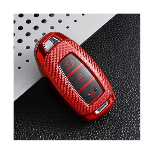 Coque Clé Voiture TPU pour Hyundai Kona Encino Solaris Accent 3 Boutons Rouge