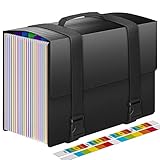Accordion File Organizer Expanding File Folders with Handle,25 Pockets Portable Filing Box,Accordian