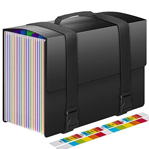 Accordion File Organizer Expanding File Folders With Handle,25 Pockets Portable Filing Box,Accordian File Folder Expandable Document Organizer For Home School Office Travel Documents Paper Storage #TOP4