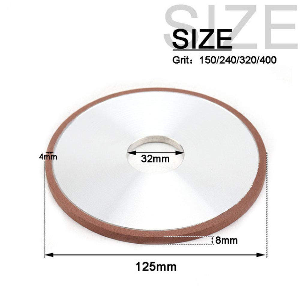 1pc 125mm mola diamantata disco parallelo per smerigliatrice angolare metallo acciaio al tungsteno fresa utensile 6/8/10/20 spessore, 125x32x8x4mm, 400
