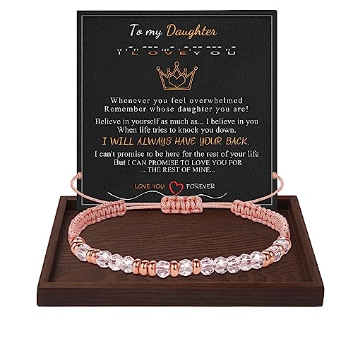 Btysun Morse Code Bracelets for Women Christmas Gift Stocking Stuffers for Teens Pink Braided Bracelets Inspirational Best Friend Birthday Gifts for Her High School Graduation Gifts for Her 2025 Mom Bracelet Jewelry